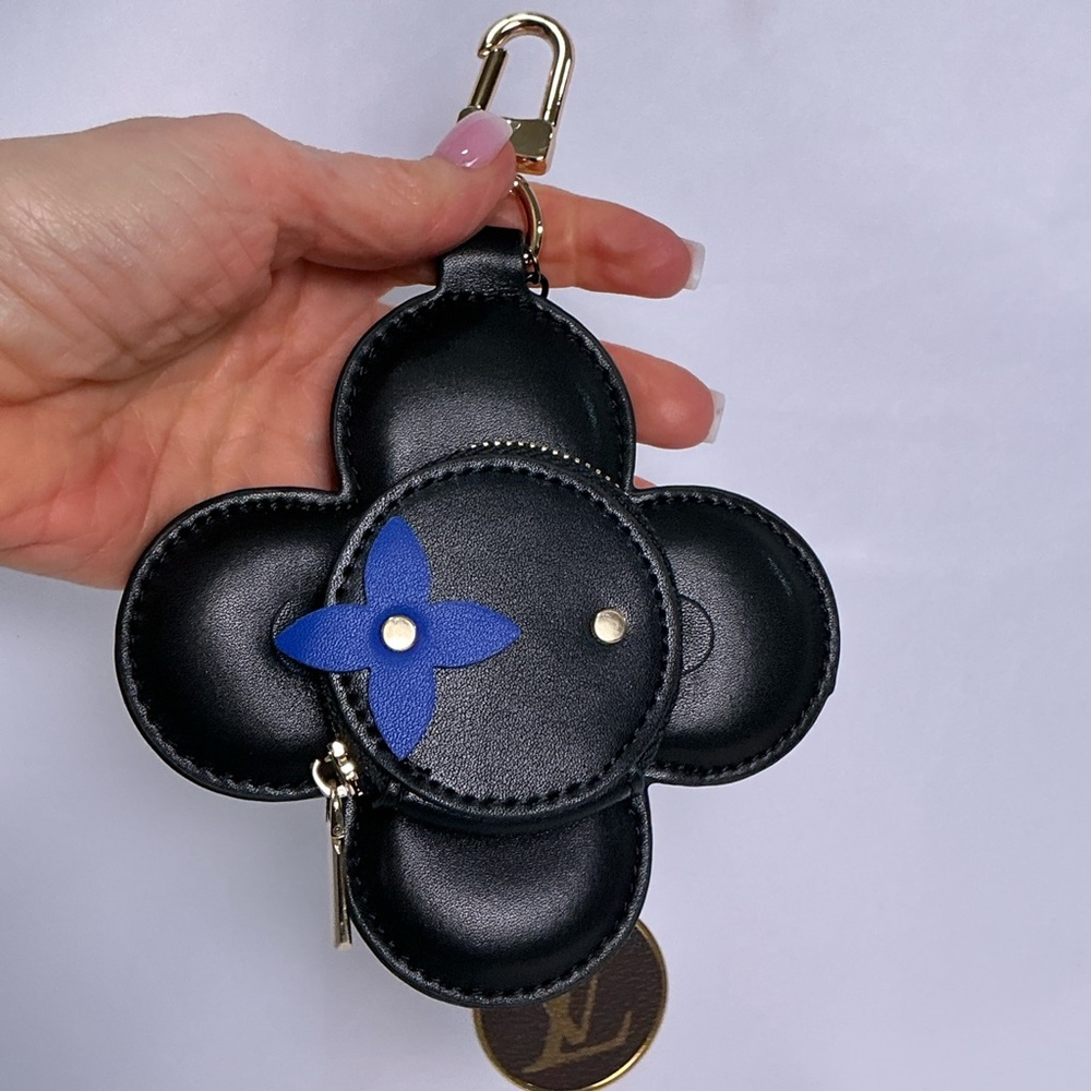 Black & Blue Designer Keychain Bag Charm Coin Purse Air Pods Monogram Canvas LV - Picture 7 of 14